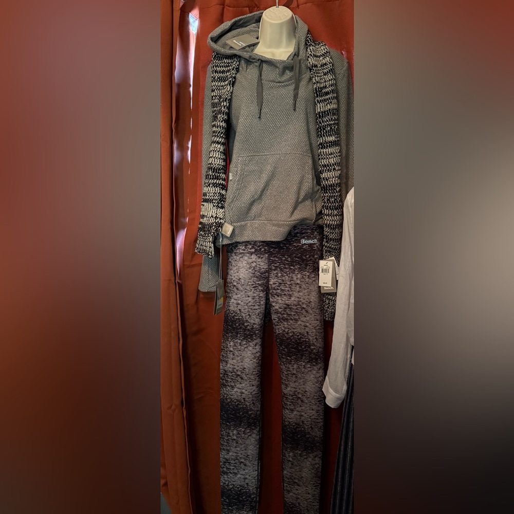 Bench Gray Hoodie and Patterned Leggings Set